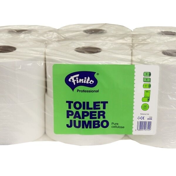Toaletný papier (Tissue) 2-vrstvový s ražbou biely `JUMBO` O19cm 100m [12 ks], O18cm 100m